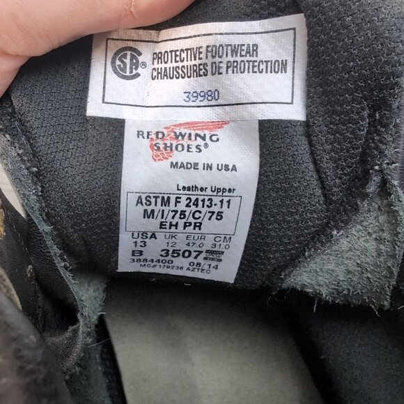 Men's 3507 Red Wing Supersole 2.0 6-inch CSA Safety Toe Boot Size 13 - Picture 3 of 9